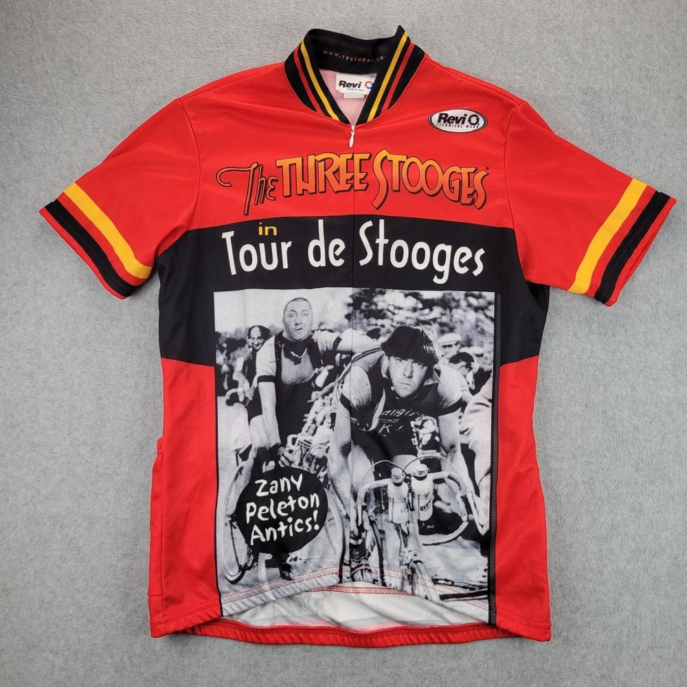 Revi Wear Short Sleeve Zip Cycling Jersey Three Stooges Size Large AOP‎